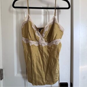 The Limited Gold Camisole with Lace Accents